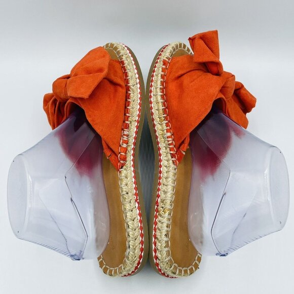 Universal Thread Sandals Womens Size 8.5 Orange Bow Espadrille Flat Comfort - Picture 11 of 12